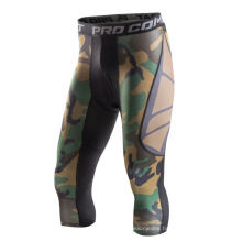 Men Compression Fitness Knee High Shorts Slim Fit/Fashion/Sports/Printed Sublimation Printed Green Tights/Leggings